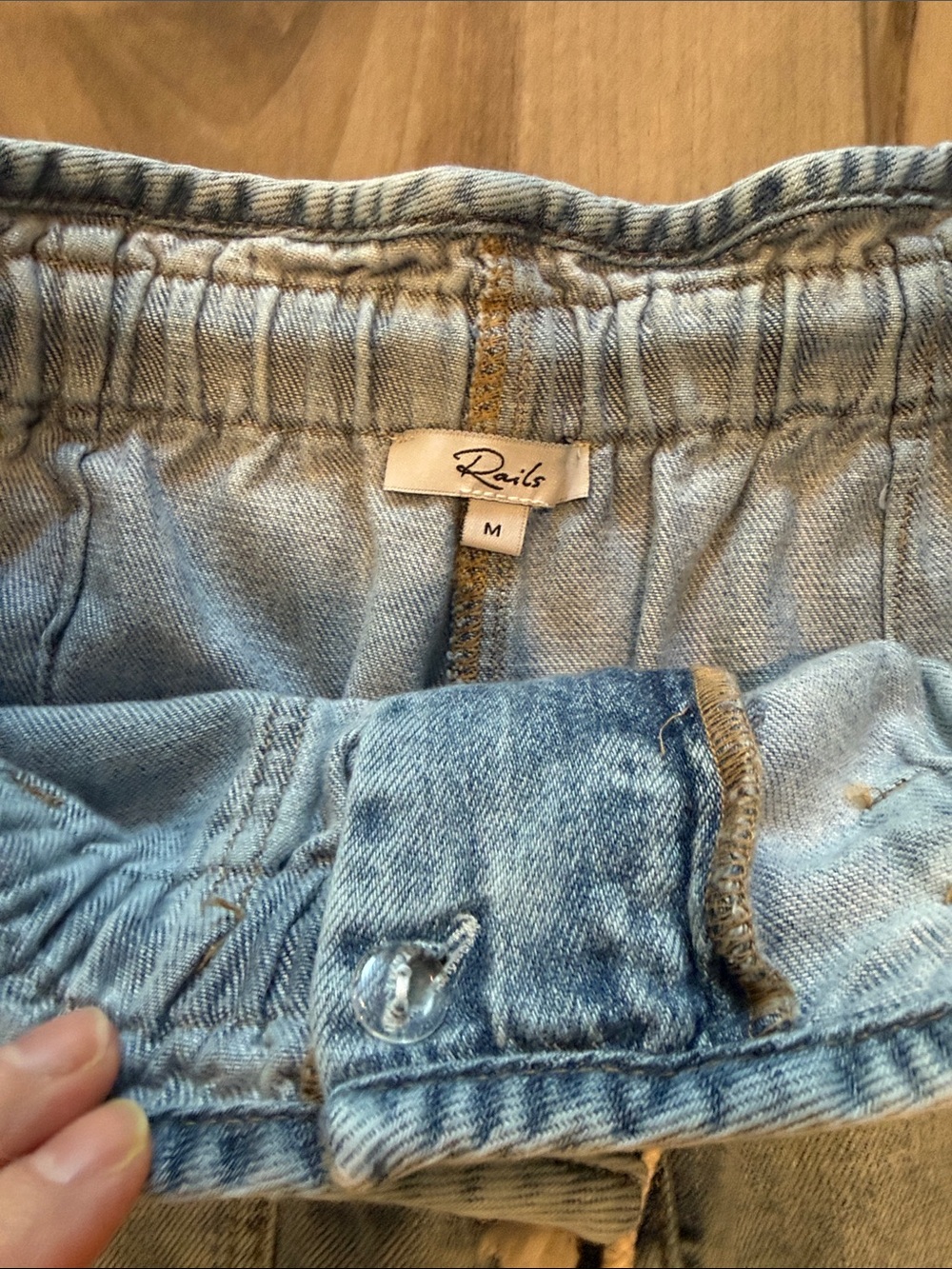 NEW RAILS Ryan Wide Leg Denim Trouser Pants.  Drawstring Waist.  Size M - Picture 6 of 11